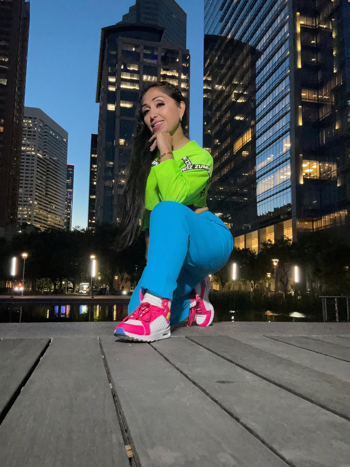 Laly La Mega teaches bilingual Zumba classes at Discovery Green