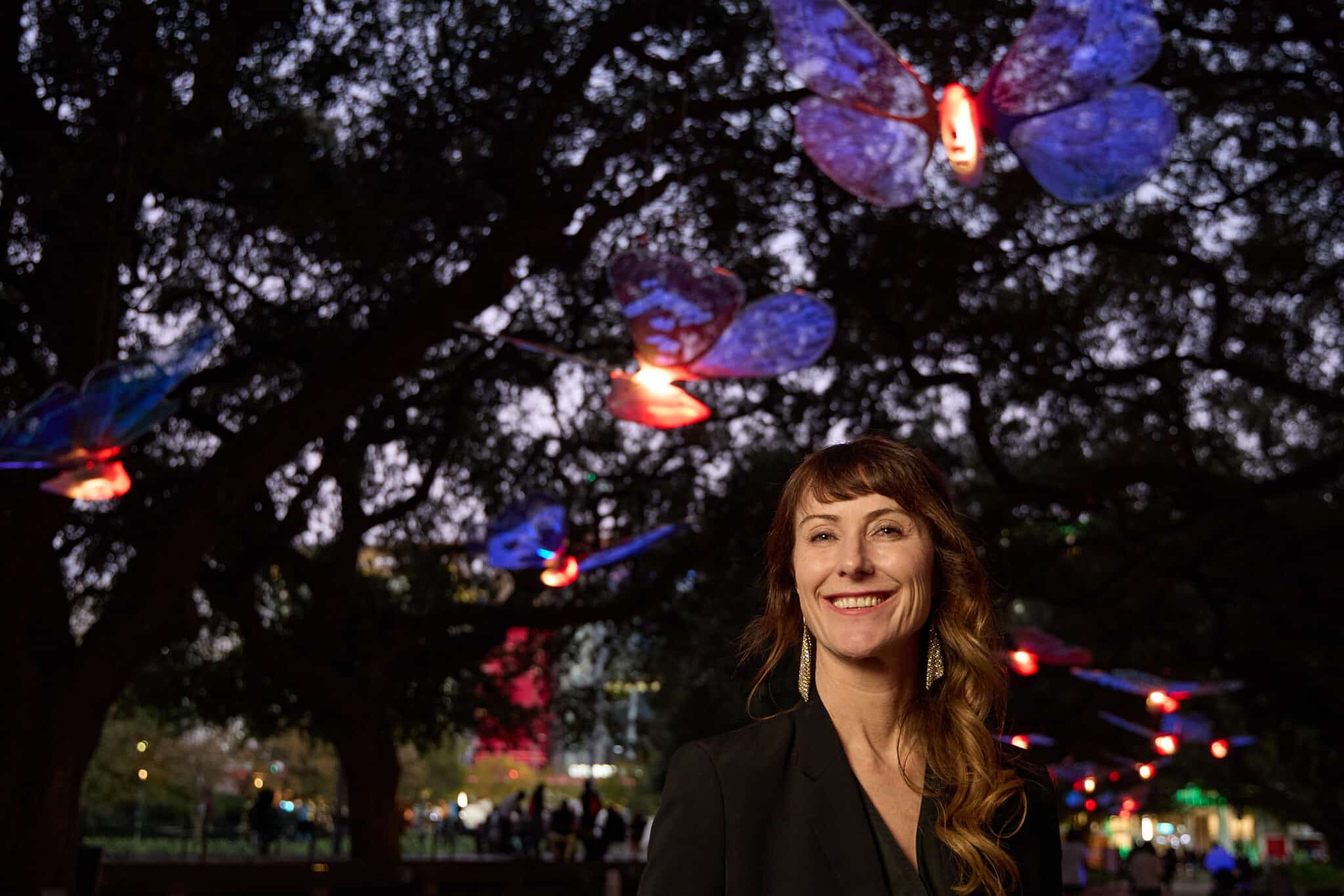 ATLAS by Jen Lewin, 2024. Mandatory photo credit: Nicki Evans. Mandatory caption: ATLAS by Jen Lewin, 2024 at Discovery Green Nov 15, 2024 – Feb 16, 2025.