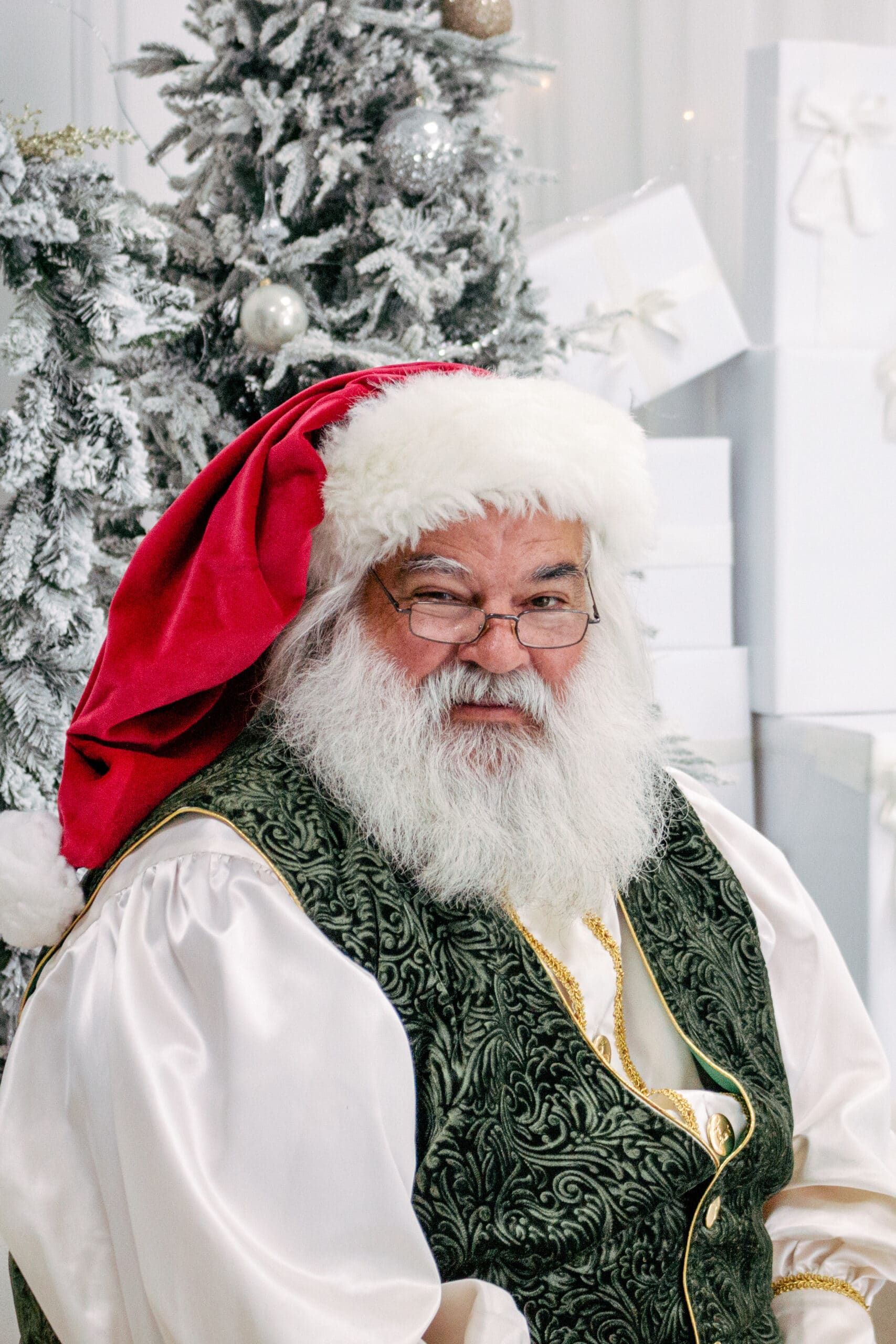 Santa poses for a photo